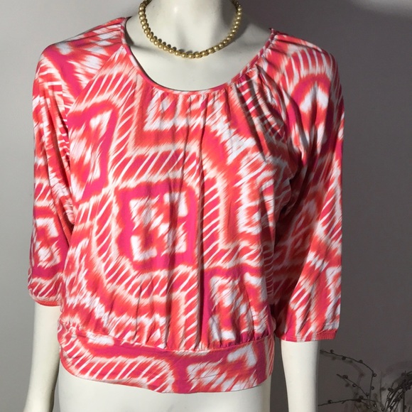 Chico’s Colorful Peasant Style Blouse Top size 1 - Picture 3 of 9